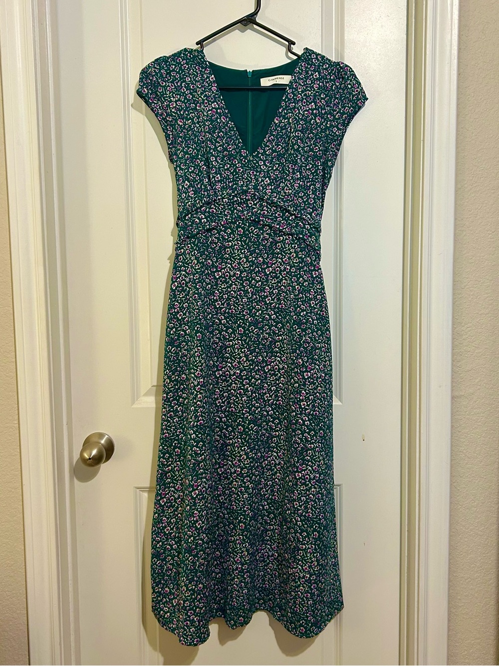 Green Floral Midi Dress